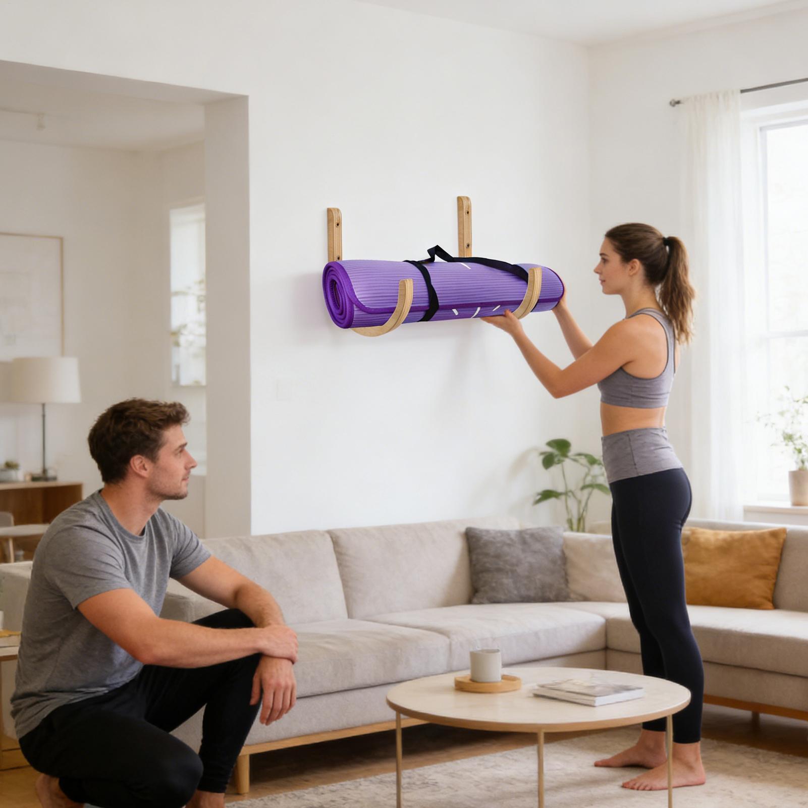Yoga Mat Organizer 2 Pieces Wo - đánh giá và giá Home Gym Yoga Mat Storage
