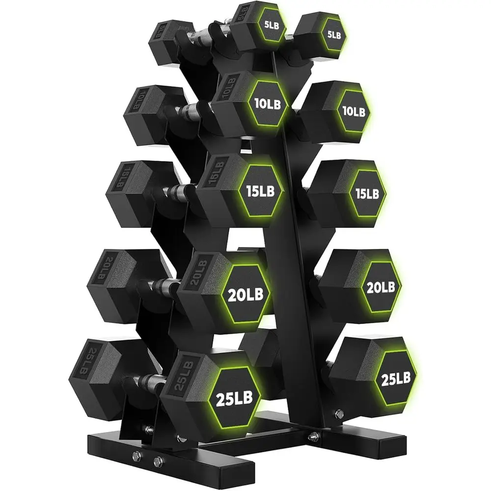 Hex Dumbbells with A-E Rack, 1 - đánh giá và giá Home Gym Options