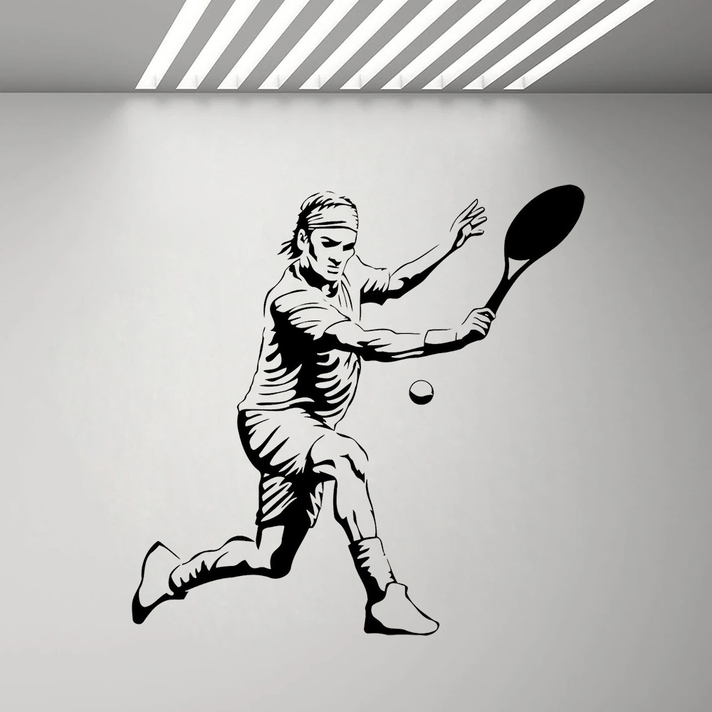 Tennis Player Wall Sticker Vin - đánh giá và giá Home Gym Interior Design