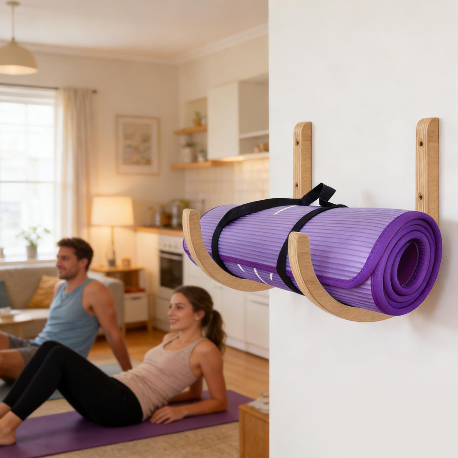 Yoga Mat Storage Rack 2PC Wood - đánh giá và giá Home Gym Yoga Mat Storage