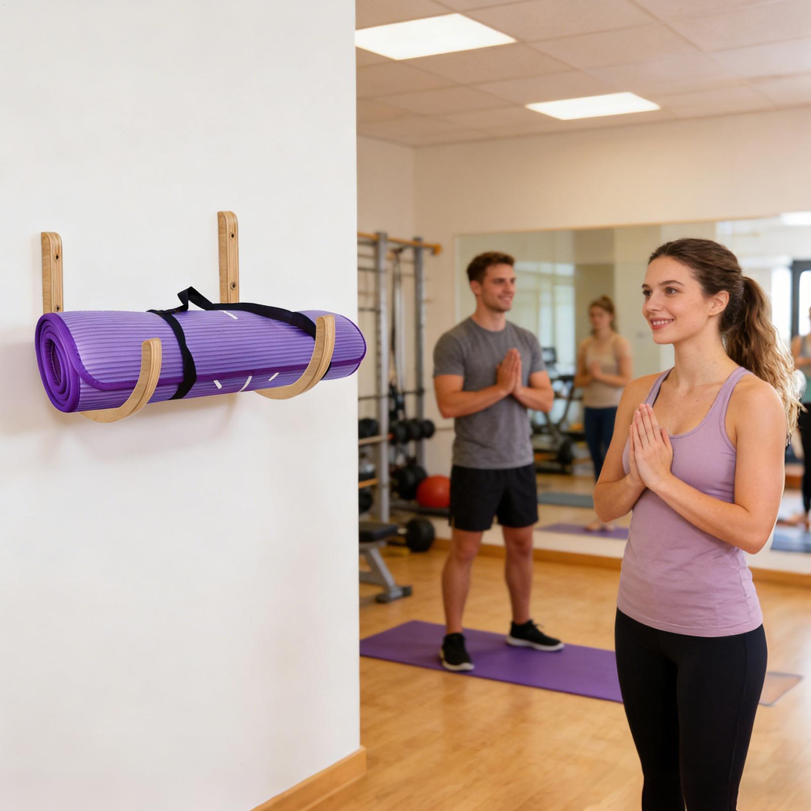 Yoga Mat Storage Rack 2PC Wood - đánh giá và giá Home Gym Yoga Mat Storage