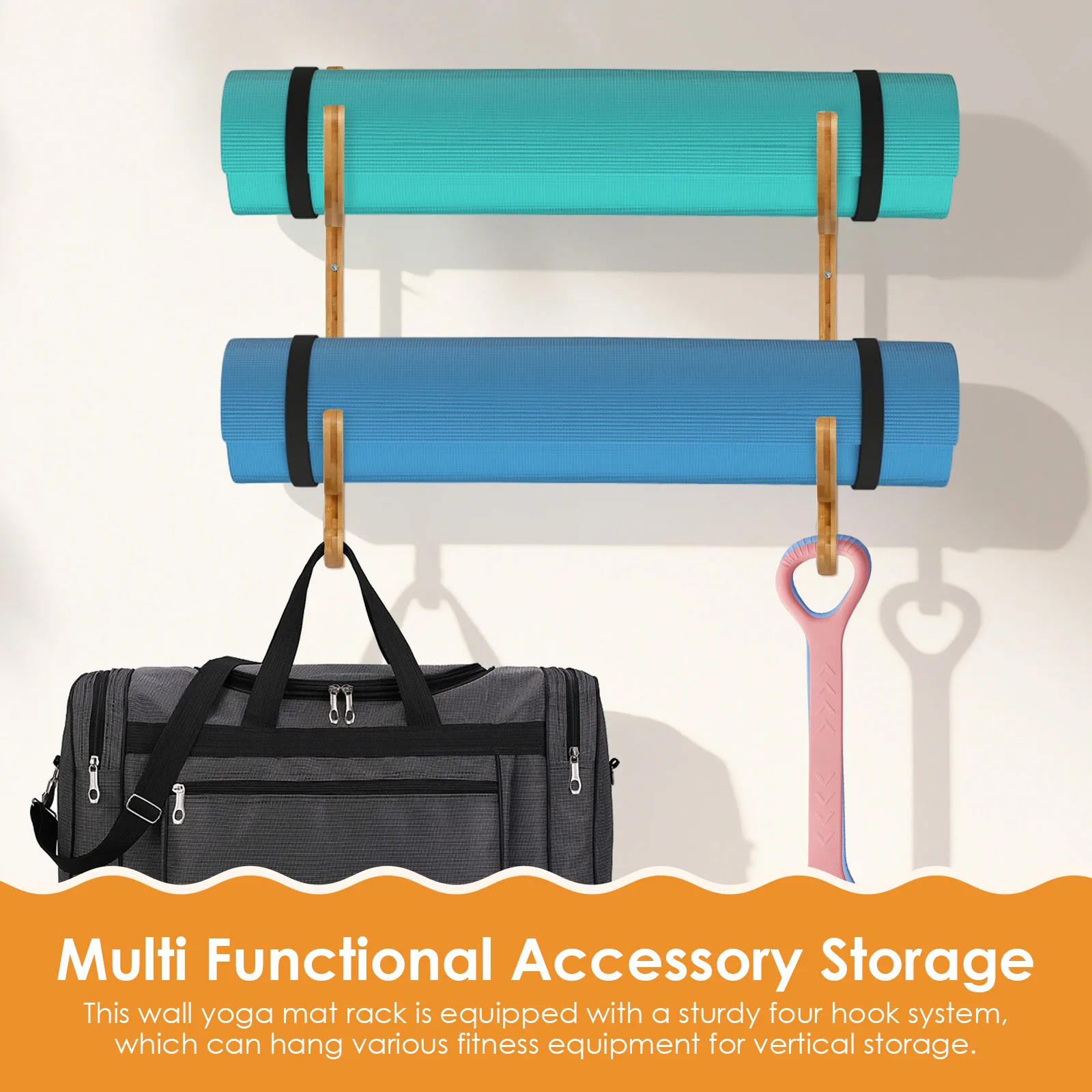 2Pcs Yoga Mat Storage Rack Wal - đánh giá và giá Home Gym Yoga Mat Storage